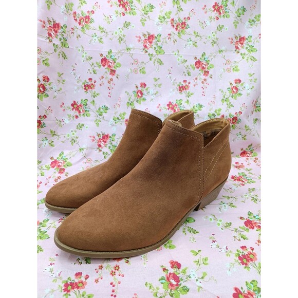 Time & Tru Womens Tan Booties Size 11 - Picture 1 of 4